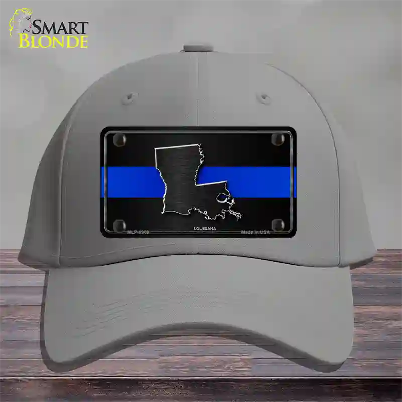 Louisiana Thin Blue Line Novelty License Plate Hat Cotton / Gray