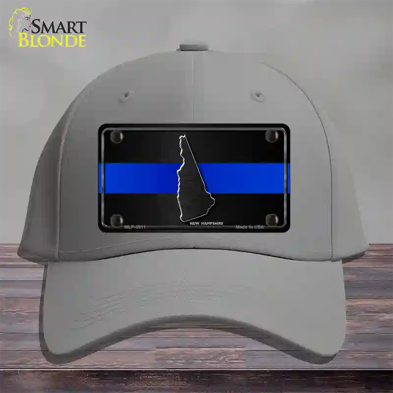 New Hampshire Thin Blue Line Novelty License Plate Hat Cotton / Gray