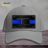 Oklahoma Thin Blue Line Novelty License Plate Hat Cotton / Gray