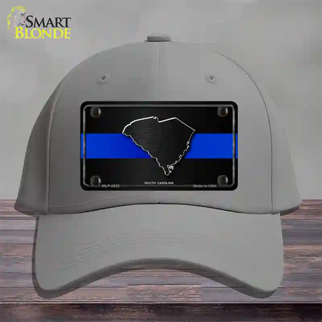 South Carolina Thin Blue Line Novelty License Plate Hat Cotton / Gray