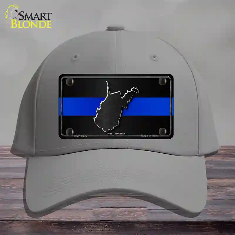 West Virginia Thin Blue Line Novelty License Plate Hat Cotton / Gray