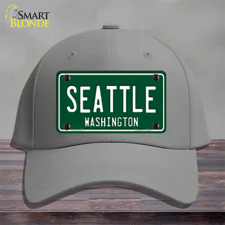 Seattle Washington Green Novelty License Plate Hat Cotton / Gray