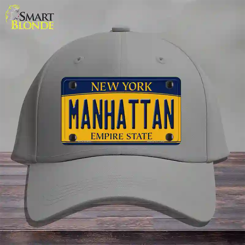 Manhattan New York Novelty License Plate Hat Cotton / Gray