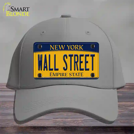 Wall Street New York Novelty License Plate Hat Cotton / Gray