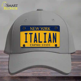 Italian Yellow New York Novelty License Plate Hat Cotton / Gray