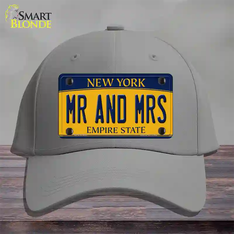 Mr and Mrs New York Novelty License Plate Hat Cotton / Gray