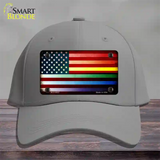 American Flag Rainbow Novelty License Plate Hat Cotton / Gray