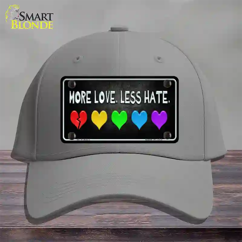 More Love Less Hate Rainbow Novelty License Plate Hat Cotton / Gray