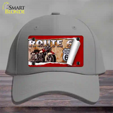 Route 66 Mother Road Scroll Novelty License Plate Hat Cotton / Gray