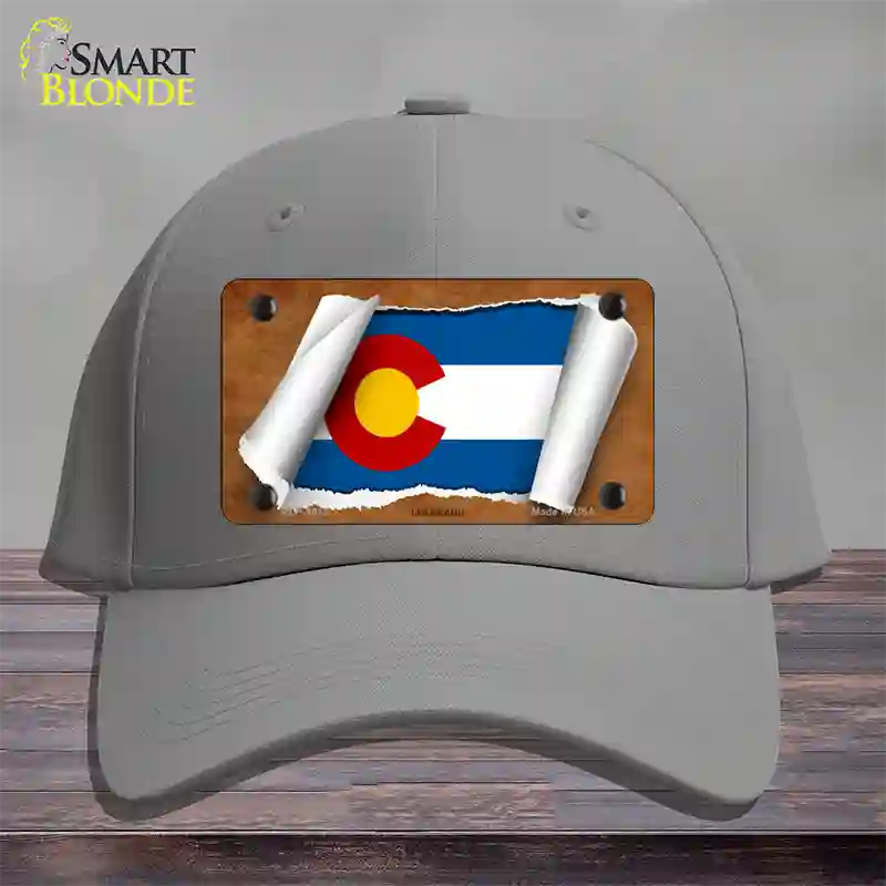 Colorado Flag Scroll Novelty License Plate Hat Cotton / Gray