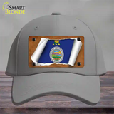 Kansas Flag Scroll Novelty License Plate Hat Cotton / Gray