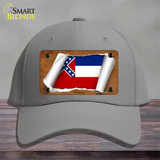 Mississippi Flag Scroll Novelty License Plate Hat Cotton / Gray