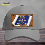 North Dakota Flag Scroll Novelty License Plate Hat Cotton / Gray