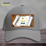 Rhode Island Flag Scroll Novelty License Plate Hat Cotton / Gray