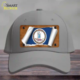 Virginia Flag Scroll Novelty License Plate Hat Cotton / Gray