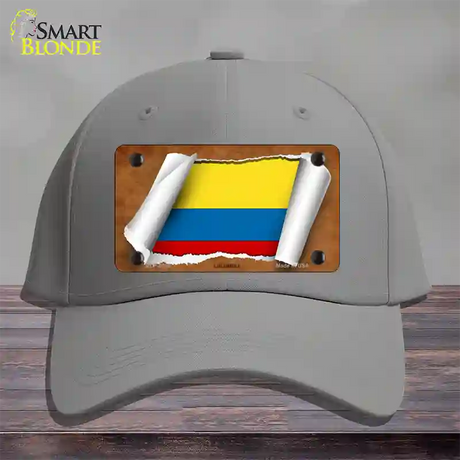 Colombia Flag Scroll Novelty License Plate Hat Cotton / Gray