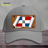 Dominican Republic Flag Scroll Novelty License Plate Hat Cotton / Gray