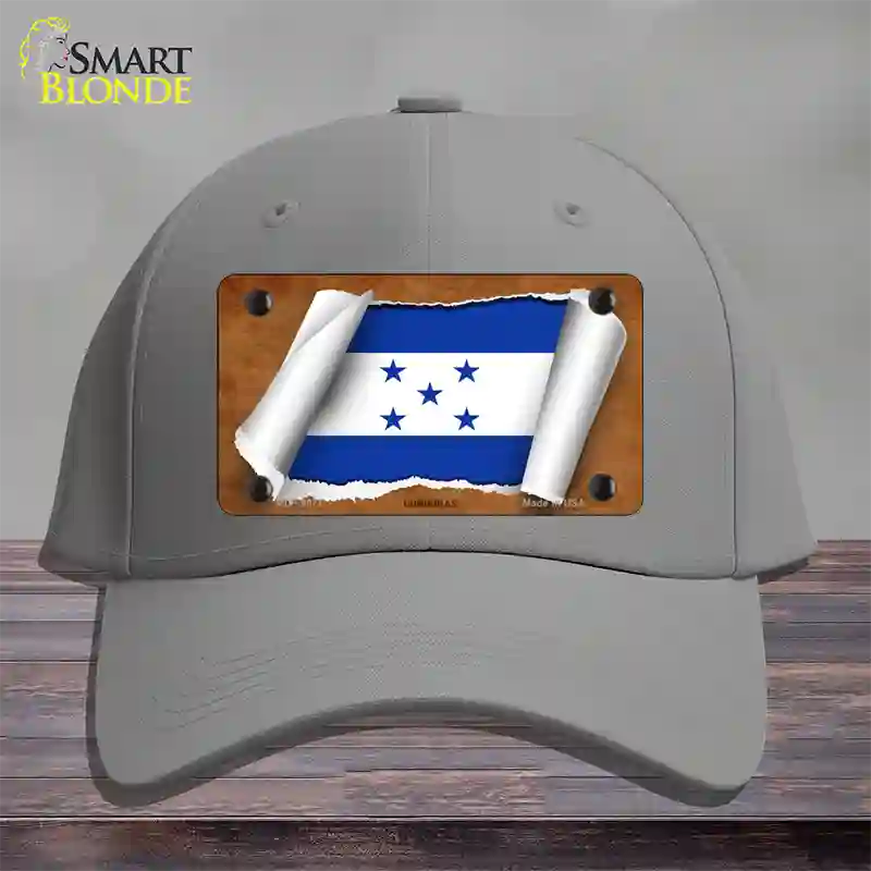 Honduras Flag Scroll Novelty License Plate Hat Cotton / Gray