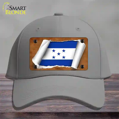 Honduras Flag Scroll Novelty License Plate Hat Cotton / Gray