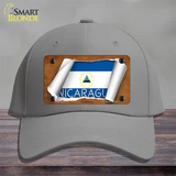 Nicaragua Flag Scroll Novelty License Plate Hat Cotton / Gray