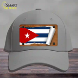 Cuba Flag Scroll Novelty License Plate Hat Cotton / Gray