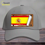 Spain Flag Scroll Novelty License Plate Hat Cotton / Gray