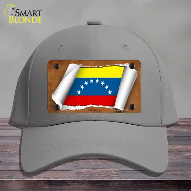 Venezuela Flag Scroll Novelty License Plate Hat Cotton / Gray