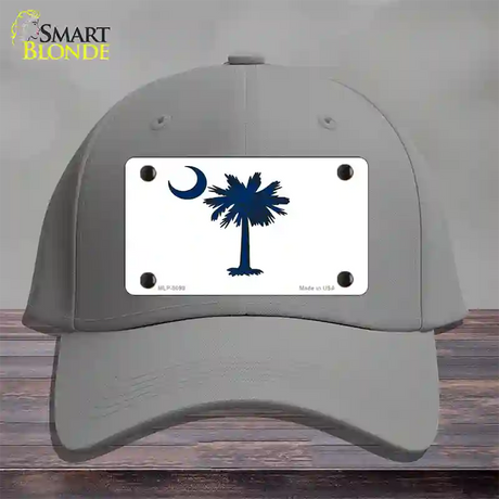 South Carolina White State Flag Novelty License Plate Hat Cotton / Gray