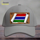 Gambia Flag Scroll Novelty License Plate Hat Cotton / Gray