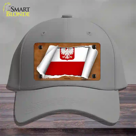 Poland/Eagle Flag Scroll Novelty License Plate Hat Cotton / Gray