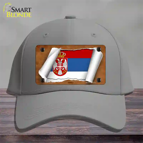 Serbia/Eagle Flag Scroll Novelty License Plate Hat Cotton / Gray