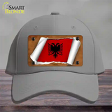 Albania Flag Scroll Novelty License Plate Hat Cotton / Gray