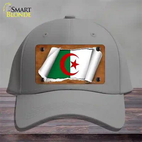 Algeria Flag Scroll Novelty License Plate Hat Cotton / Gray