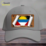 Antigua & Barbuda Flag Scroll Novelty License Plate Hat Cotton / Gray