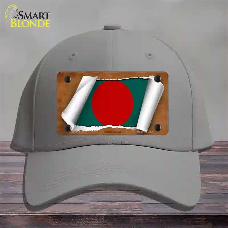 Bangladesh Flag Scroll Novelty License Plate Hat Cotton / Gray