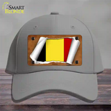 Belgium Flag Scroll Novelty License Plate Hat Cotton / Gray