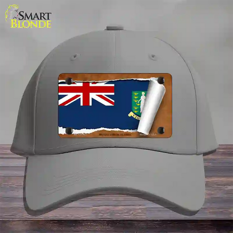 British Virgin Island Flag Scroll Novelty License Plate Hat Cotton / Gray