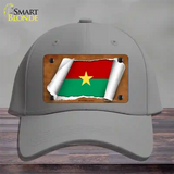 Burkina Faso Flag Scroll Novelty License Plate Hat Cotton / Gray