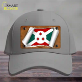 Burundi Flag Scroll Novelty License Plate Hat Cotton / Gray