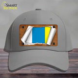 Canary Island Flag Scroll Novelty License Plate Hat Cotton / Gray