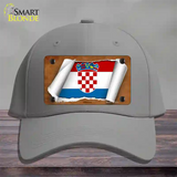 Croatia Flag Scroll Novelty License Plate Hat Cotton / Gray