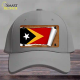 East Timor Flag Scroll Novelty License Plate Hat Cotton / Gray