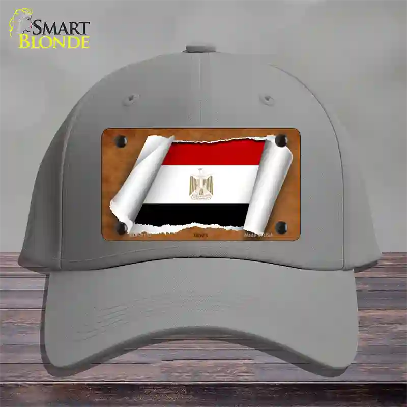 Egypt Flag Scroll Novelty License Plate Hat Cotton / Gray