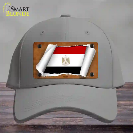 Egypt Flag Scroll Novelty License Plate Hat Cotton / Gray