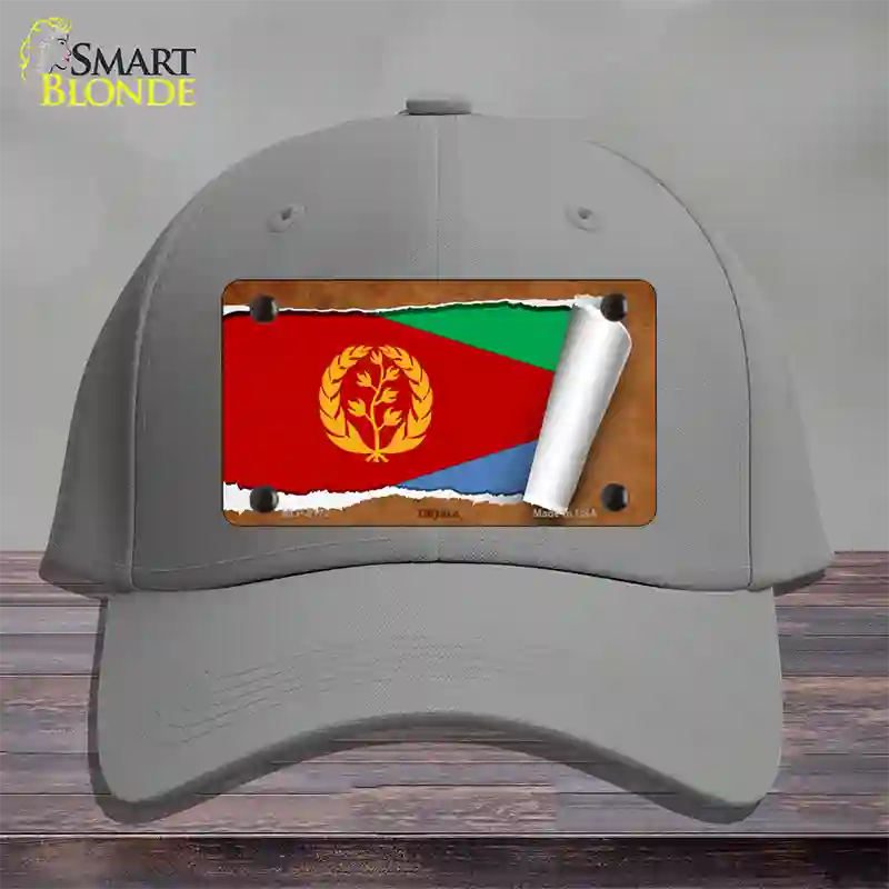 Eritrea Flag Scroll Novelty License Plate Hat Cotton / Gray