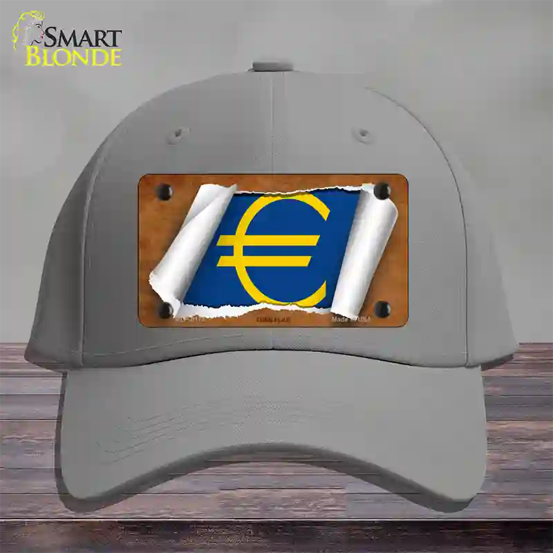 Euro Flag Scroll Novelty License Plate Hat Cotton / Gray