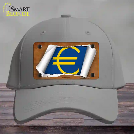 Euro Flag Scroll Novelty License Plate Hat Cotton / Gray