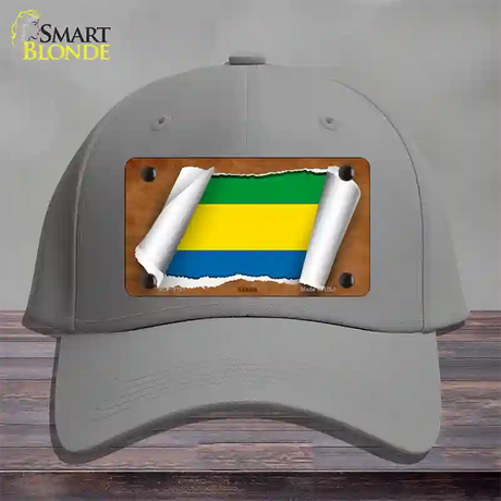 Gabon Flag Scroll Novelty License Plate Hat Cotton / Gray