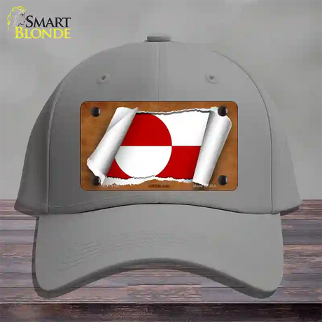 Greenland Flag Scroll Novelty License Plate Hat Cotton / Gray