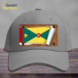 Grenada Flag Scroll Novelty License Plate Hat Cotton / Gray